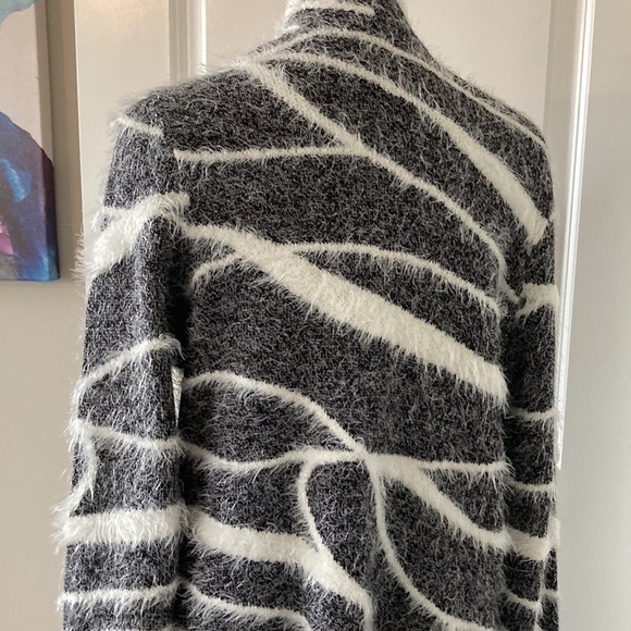 Alfani small open long cardigan black and white - Picture 12 of 14